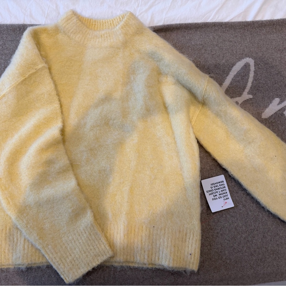 Topshop Soft Yellow Crew Neck Sweater